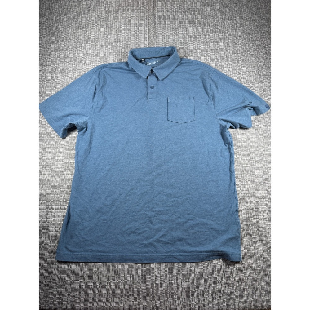 Under Armour Heat Gear Polo Shirt Mens XL Blue Logo Loose Fit Casual Golf Tennis